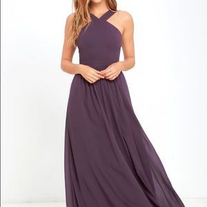 LULU’s Air of Romance Dusty Purple Maxi Dress